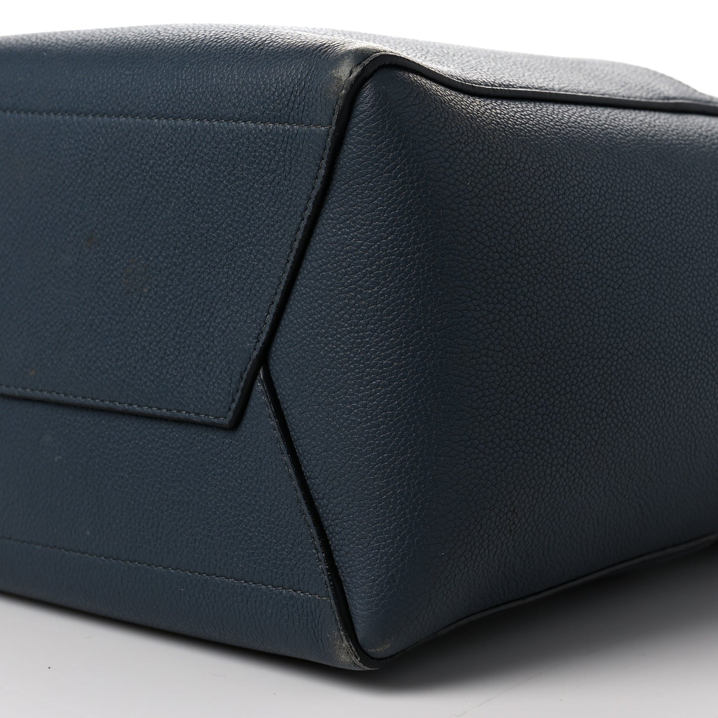 Soft Grained Calfskin Sangle Bucket Bag Navy Blue