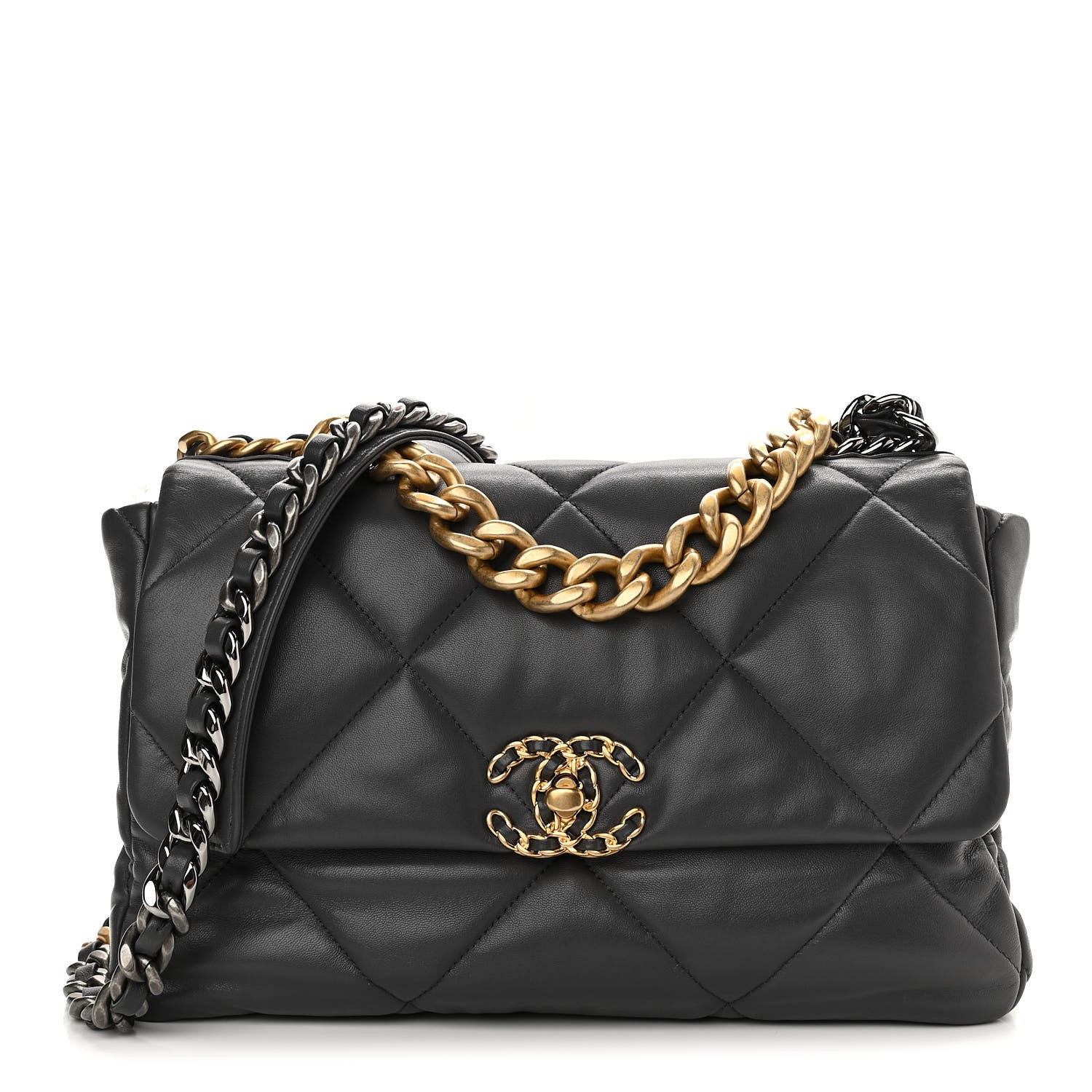 Chanel Lambskin Quilted Large Chanel 19 Flap Dark Grey 1 of 11