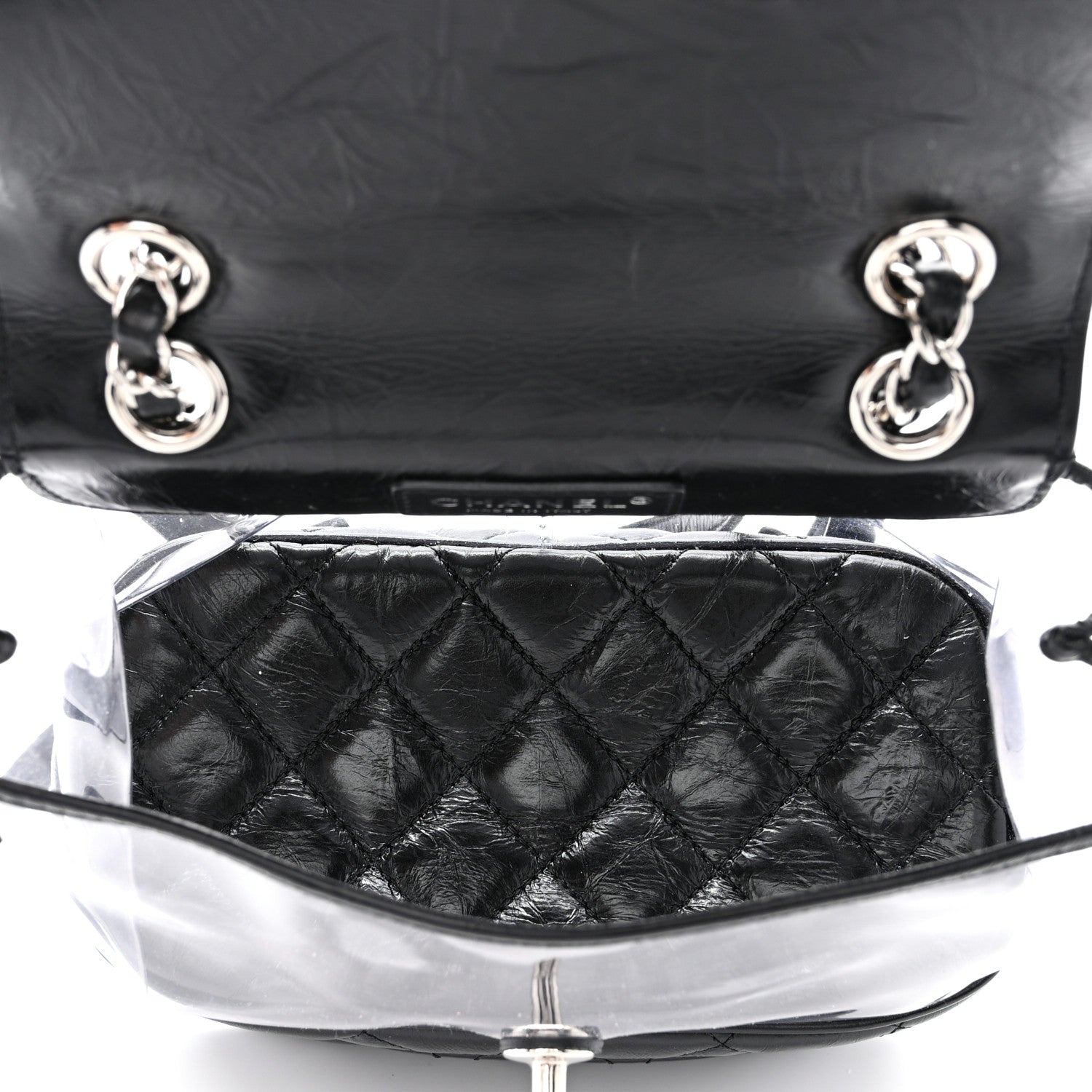 Chanel Crumpled Calfskin PVC Quilted Backpack Black 5 of 11