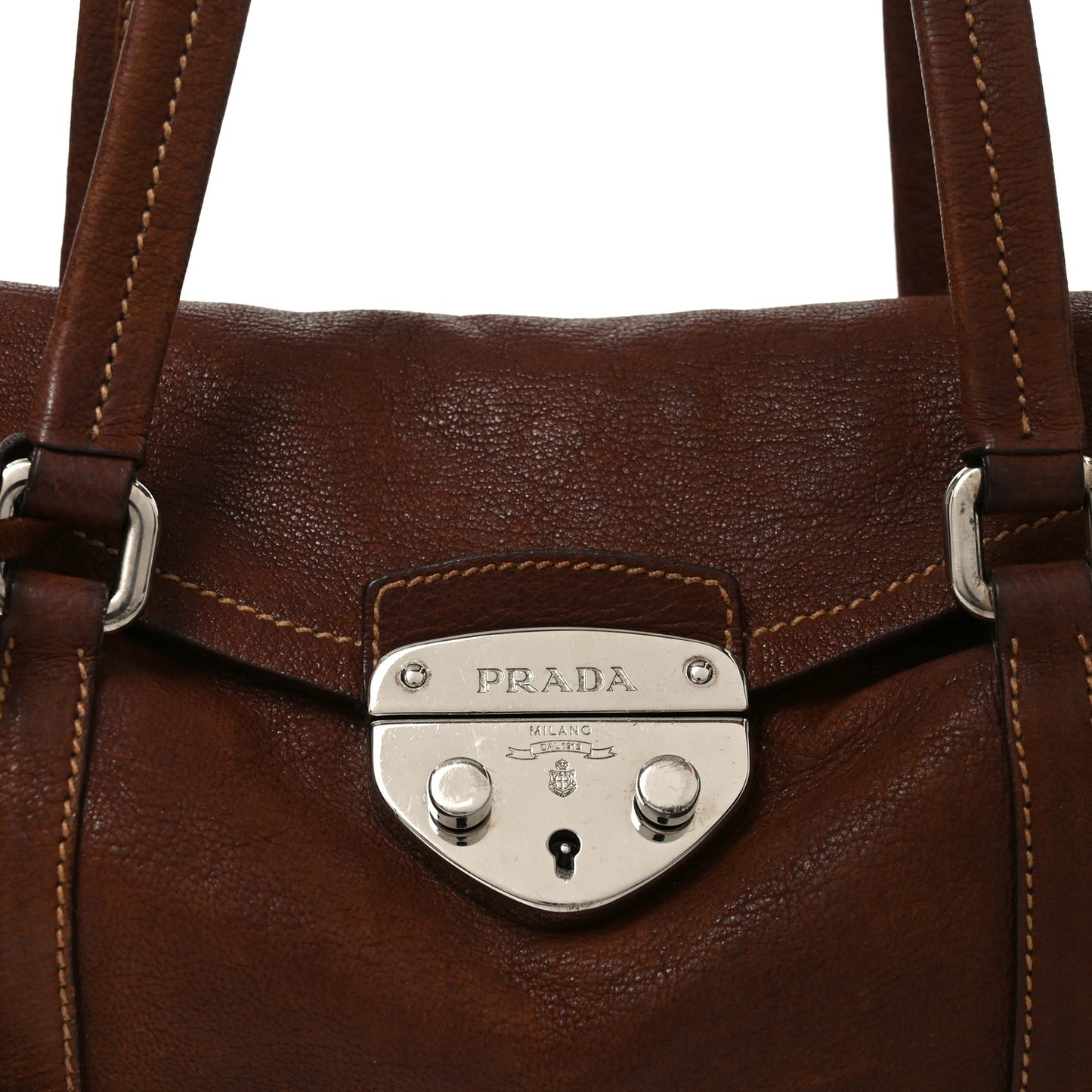 Cervo Antik Easy Foldover Pushlock Satchel Teak