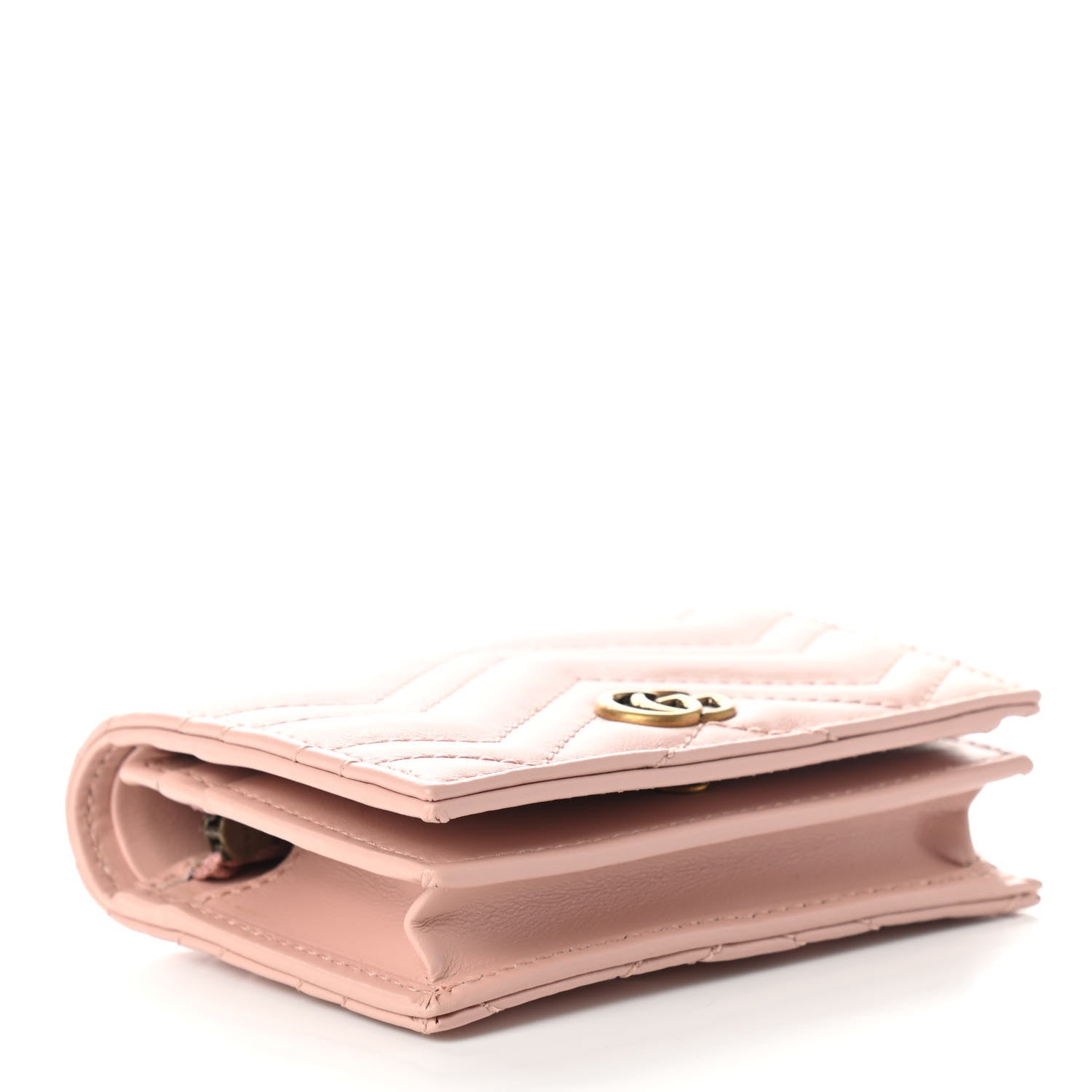 Gucci Calfskin Matelasse GG Marmont Card Case Wallet Perfect Pink 4 of 8