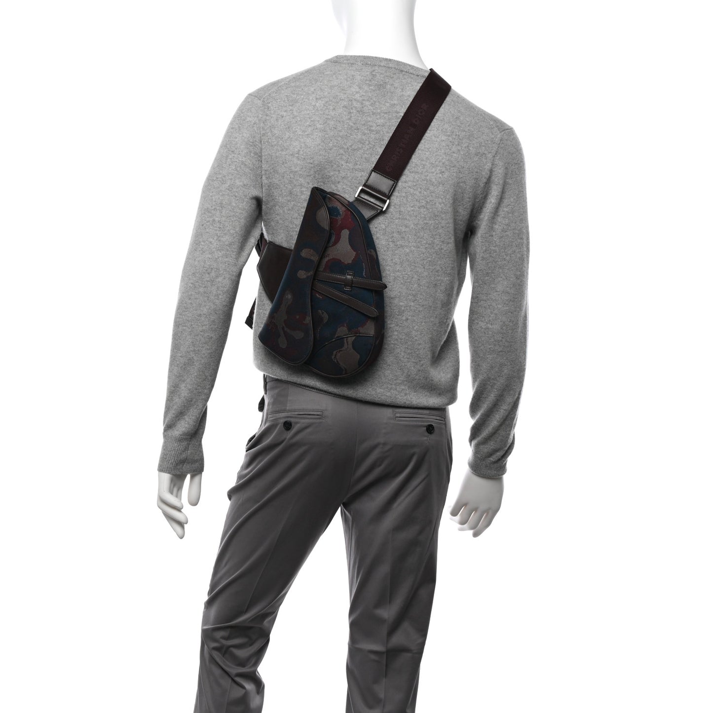 X PETER DOIG Denim Camouflage Saddle Bag Brown