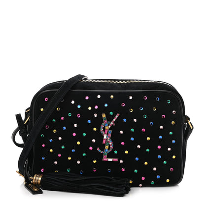 Saint Laurent Suede Crystal Camera Bag Black 1 of 10
