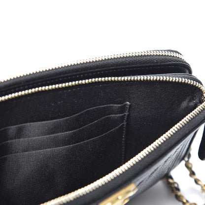 Chanel Caviar Chevron Small Boy Clutch With Chain Black 5 of 12