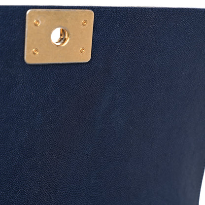 Chanel Caviar Quilted New Medium Boy Flap Dark Navy Blue 12 of 14