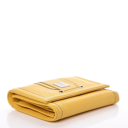 MCM Calfskin Medium Tri-Fold Flap Wallet Yellow 4 of 19