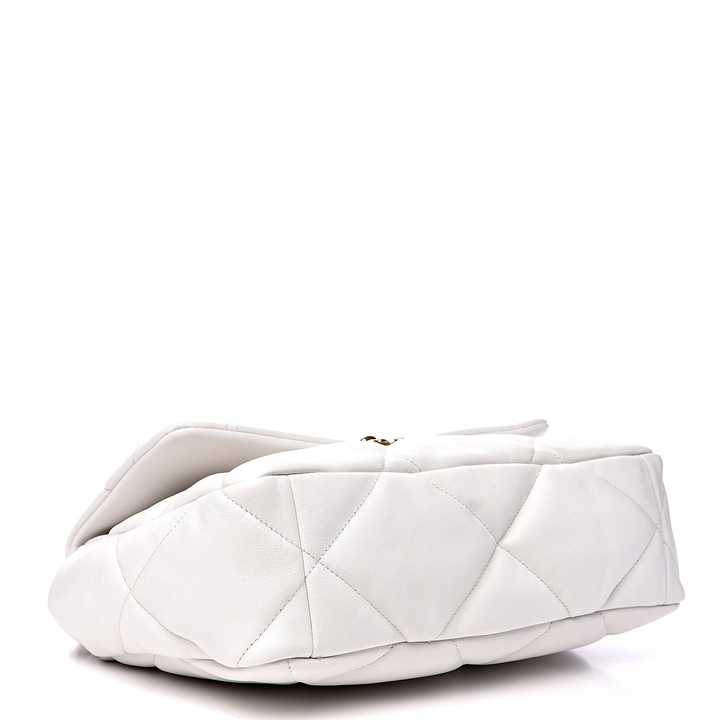 Goatskin Quilted Large 19 Flap White