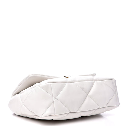 Chanel Goatskin Quilted Large 19 Flap White 2 of 9