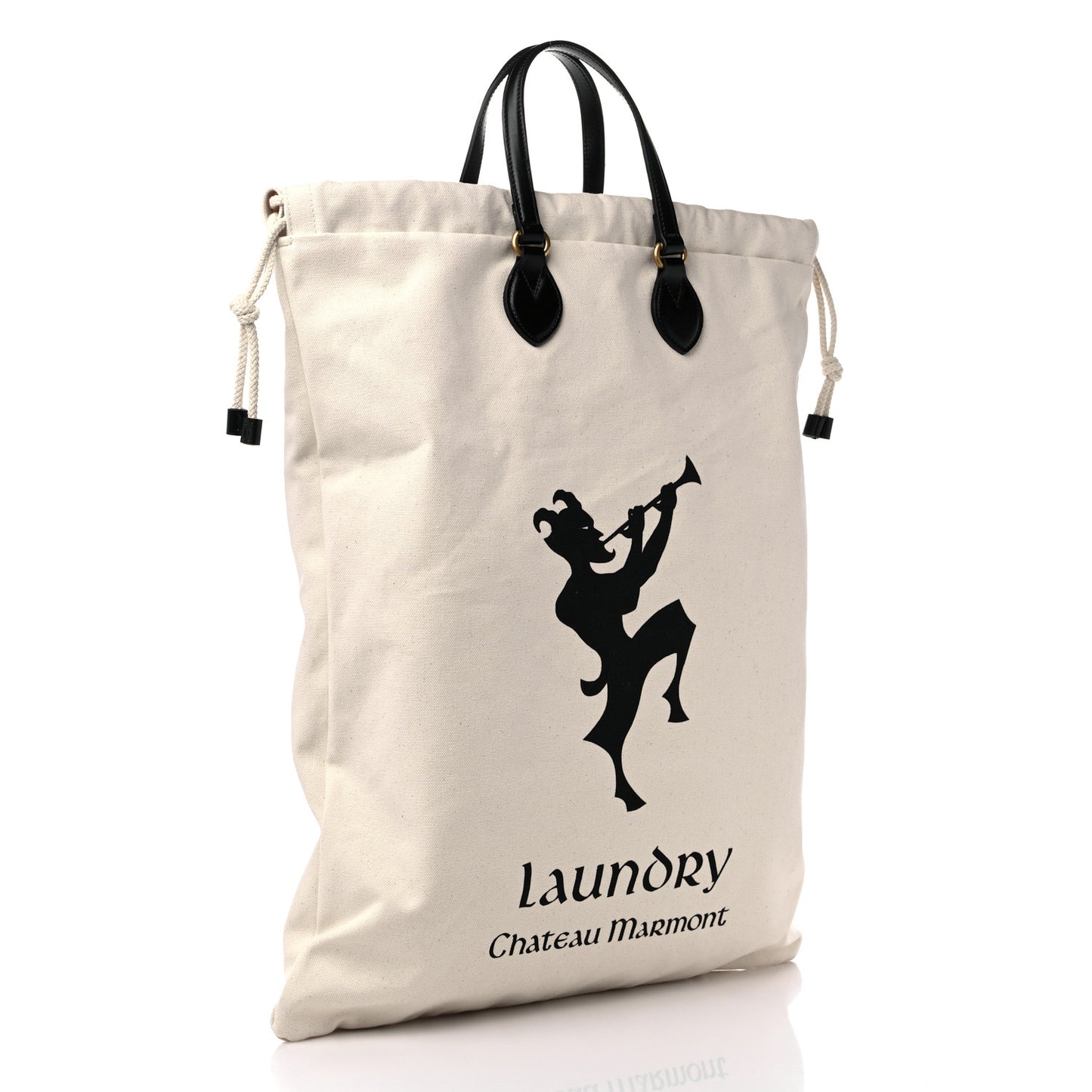 Canvas Chateau Marmont Drawstring Tote Beige