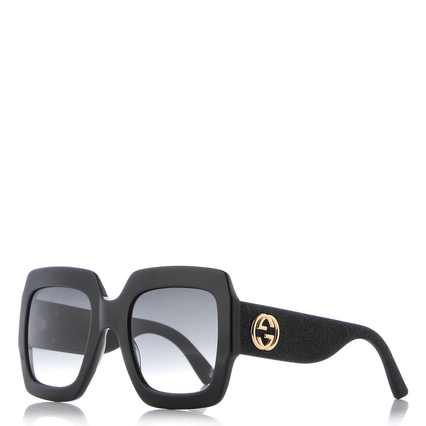 Square Frame Glitter GG0102S Sunglasses Black