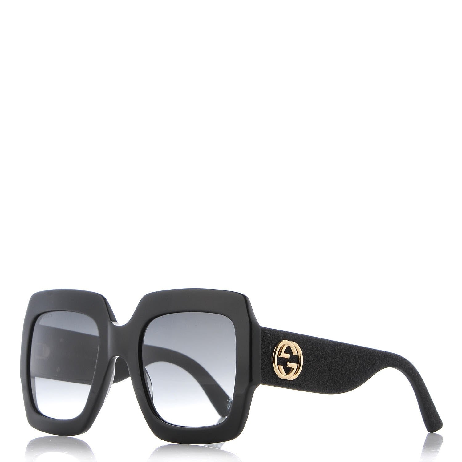 Gucci Square Frame Glitter GG0102S Sunglasses Black 1 of 7