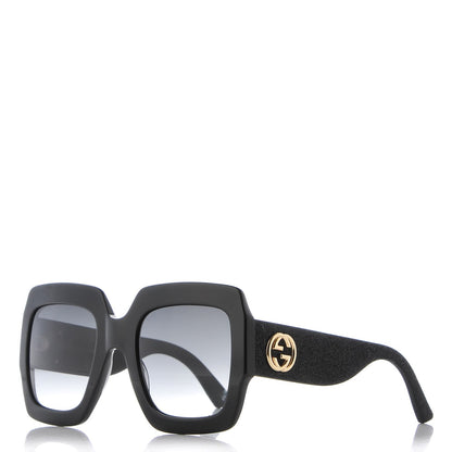 Gucci Square Frame Glitter GG0102S Sunglasses Black 1 of 7