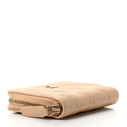 Chanel Iridescent Caviar Quilted Zip Around Coin Purse Beige 4 of 8