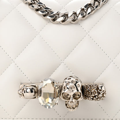 Alexander McQueen Lambskin Quilted Knuckle Shoulder Bag White 7 of 10
