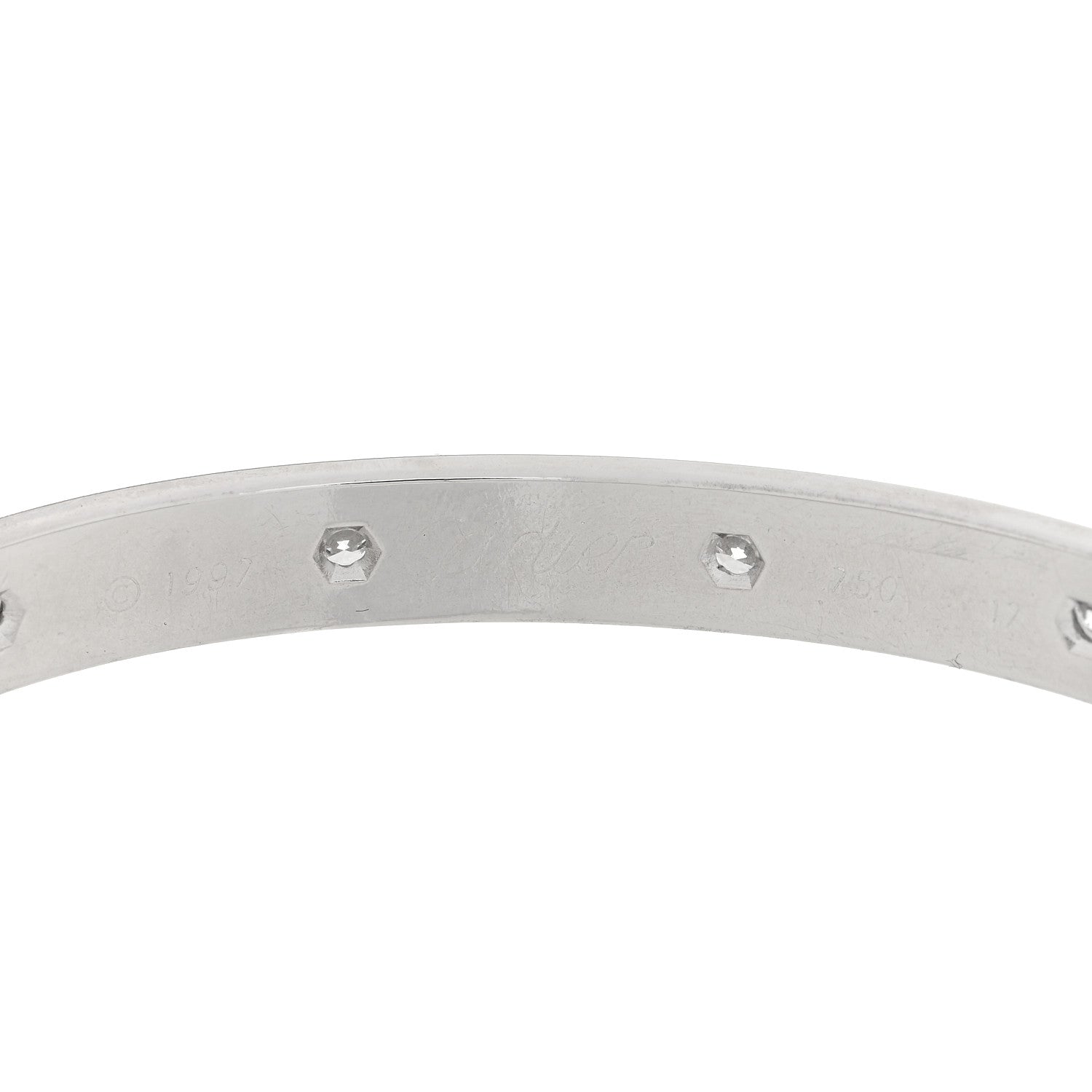 Cartier 18K White Gold 10 Diamond LOVE Bracelet 17 3 of 4