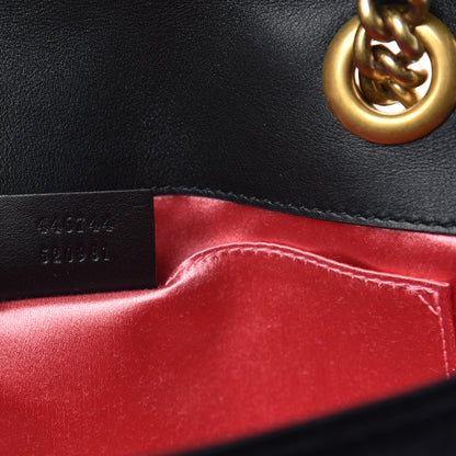 Gucci Velvet Matelasse Mini GG Marmont Shoulder Bag Black 7 of 9