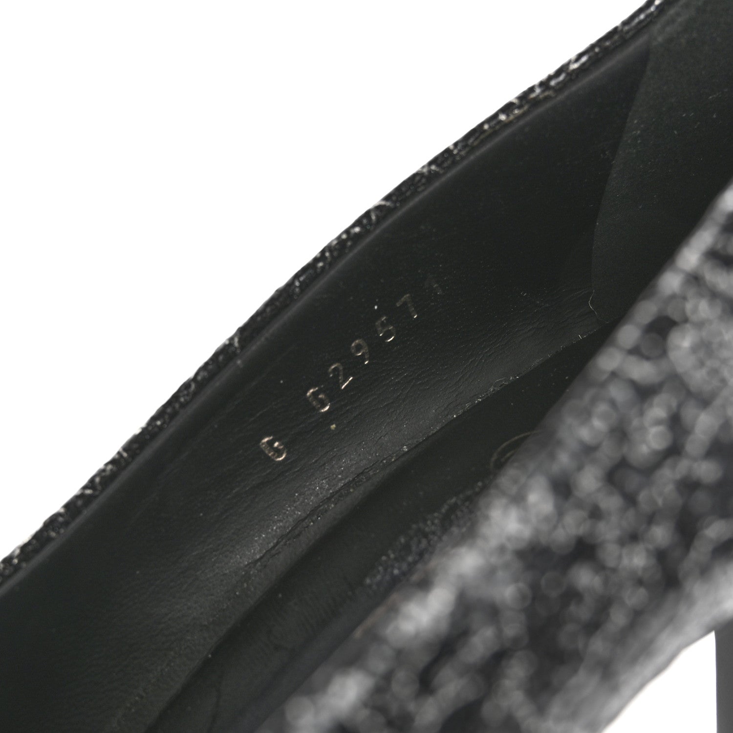 Chanel Metallic Crackled Calfskin Patent Cap Toe Pumps 41 Silver Black 9 of 10
