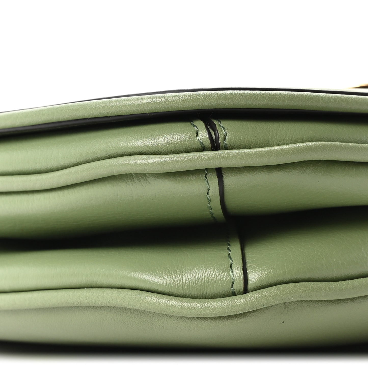 Roxy Calfskin Web Medium Blondie Top Handle Shoulder Flap Bag Salamander Green