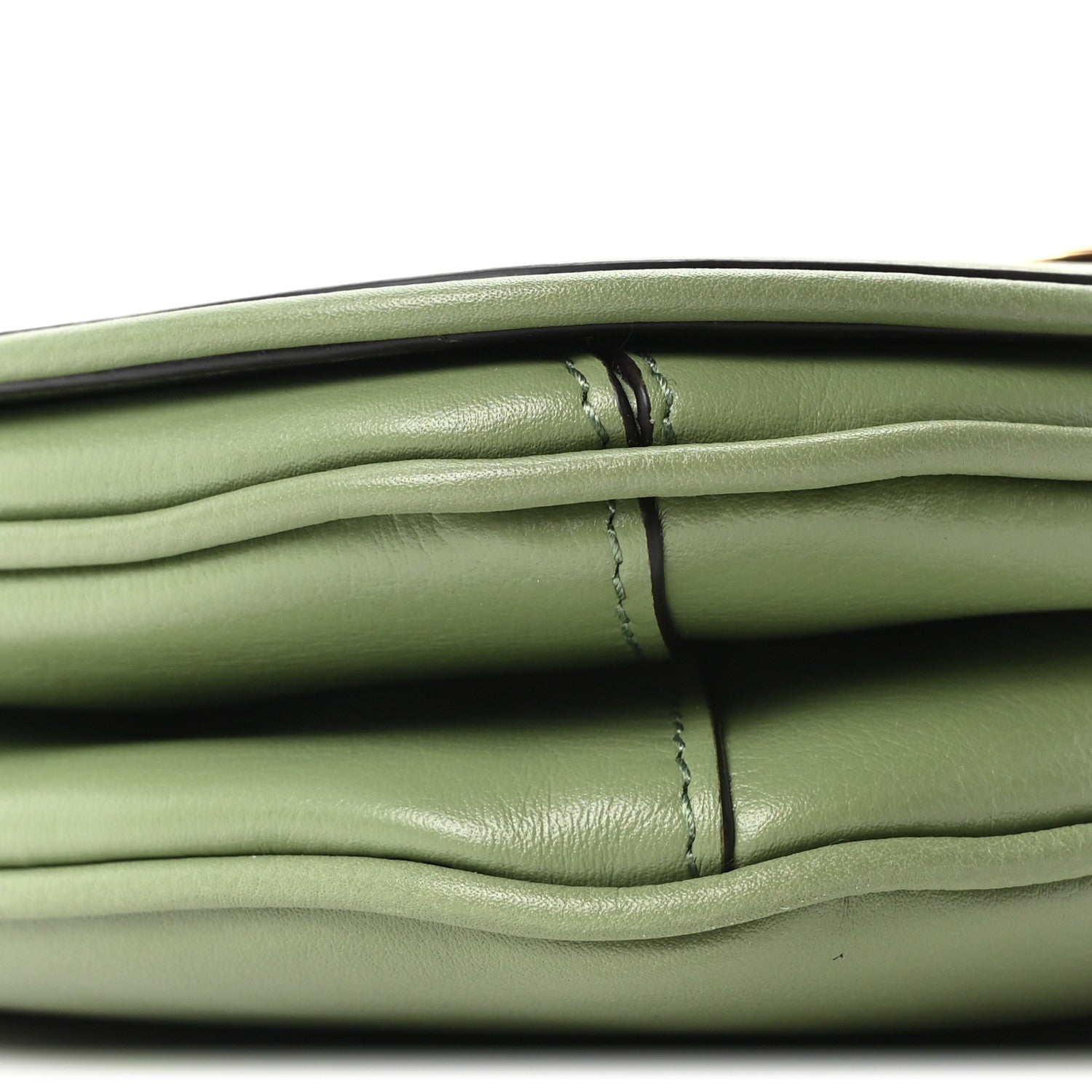 Gucci Roxy Calfskin Web Medium Blondie Top Handle Shoulder Flap Bag Salamander Green 9 of 10