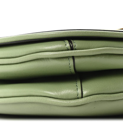 Gucci Roxy Calfskin Web Medium Blondie Top Handle Shoulder Flap Bag Salamander Green 9 of 10