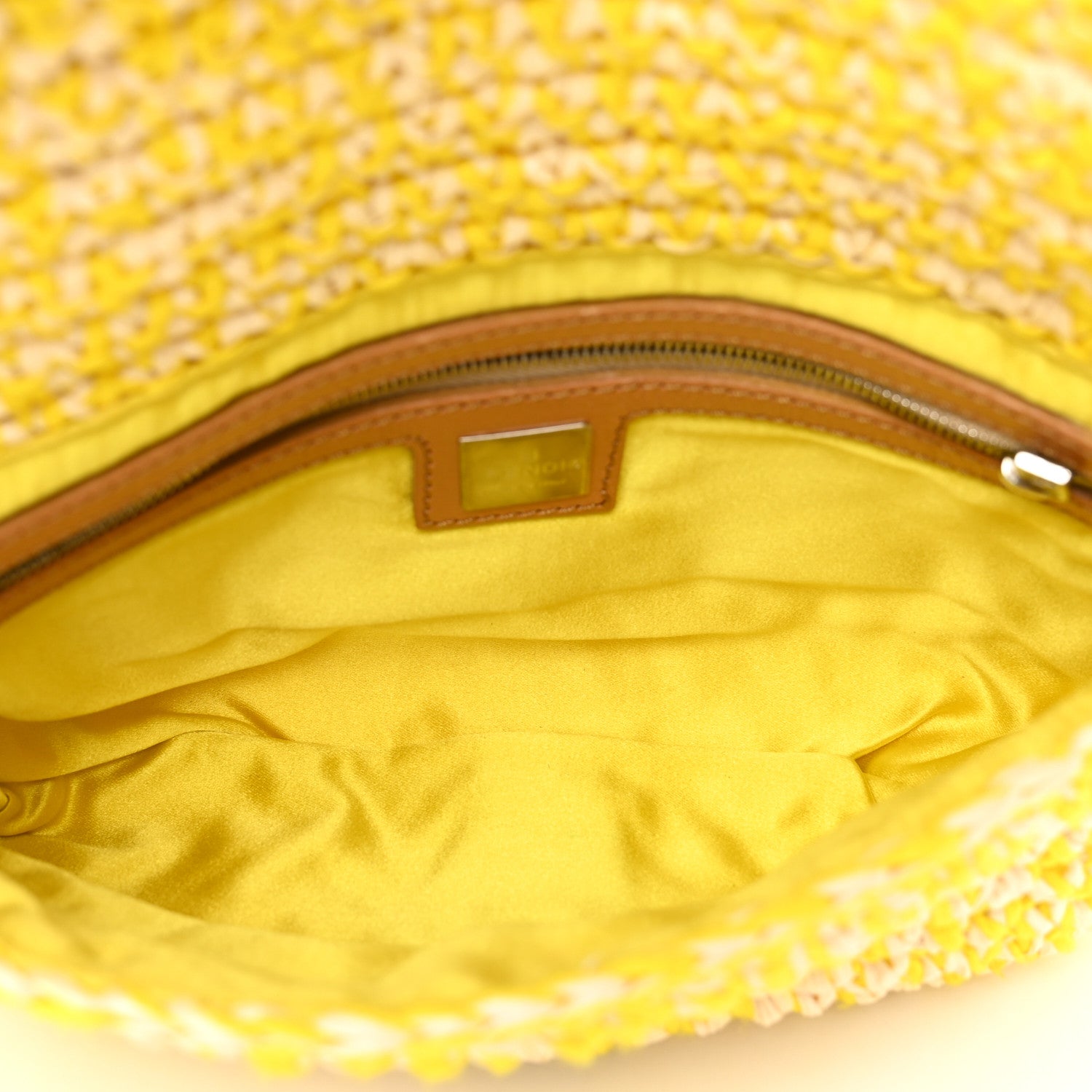 Fendi Woven Straw Baguette Yellow 5 of 8