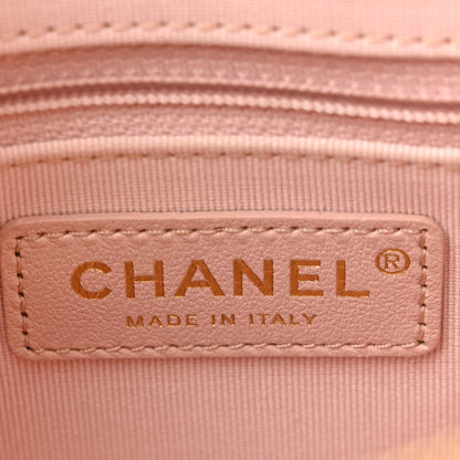 Chanel Cotton Wool Tweed Sequin Quilted Shiny Coco Clutch With Chain Light Pink Beige Ecru 6 of 10