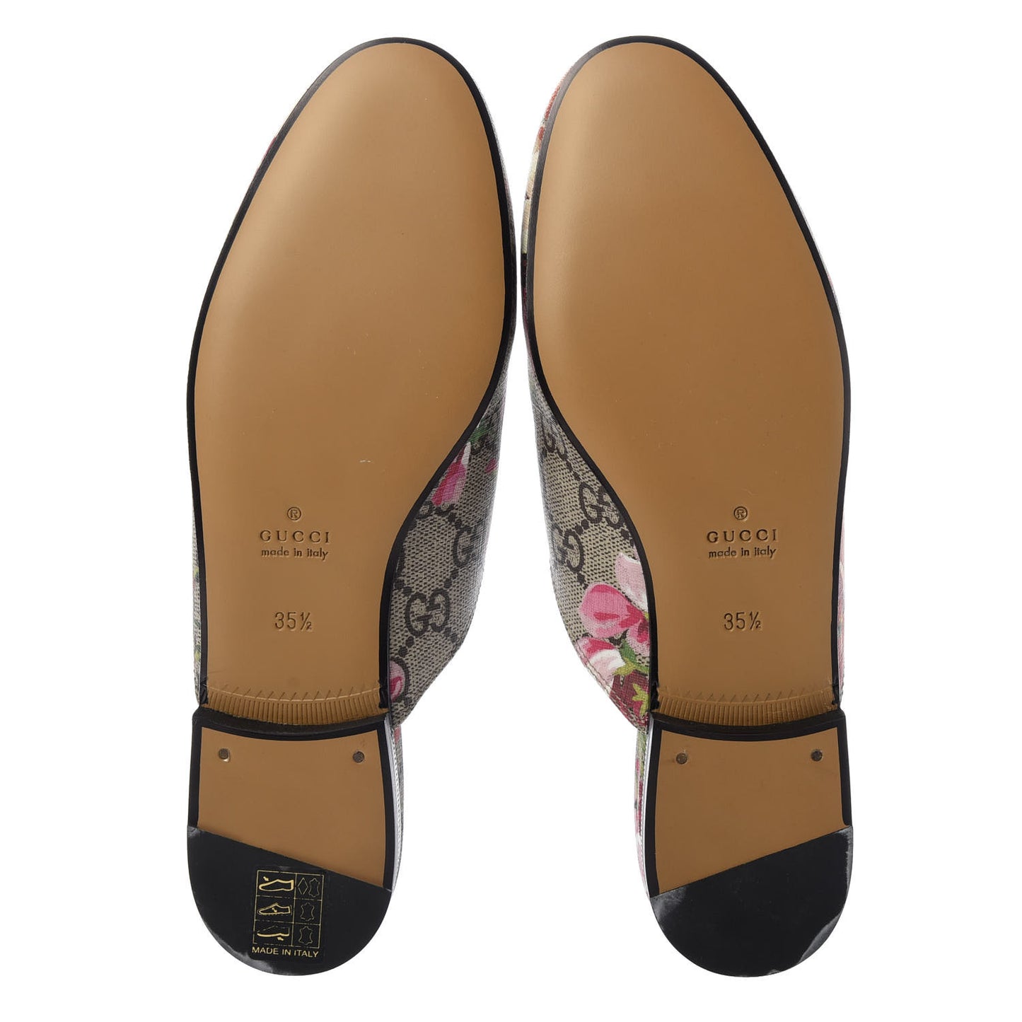 GG Supreme Monogram Blooms Womens Princetown Slippers 35.5 Beige Multicolor Dry Rose