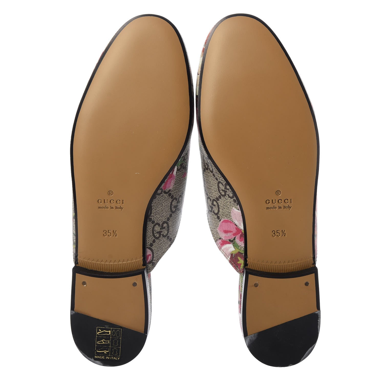 Gucci GG Supreme Monogram Blooms Womens Princetown Slippers 35.5 Beige Multicolor Dry Rose 6 of 10