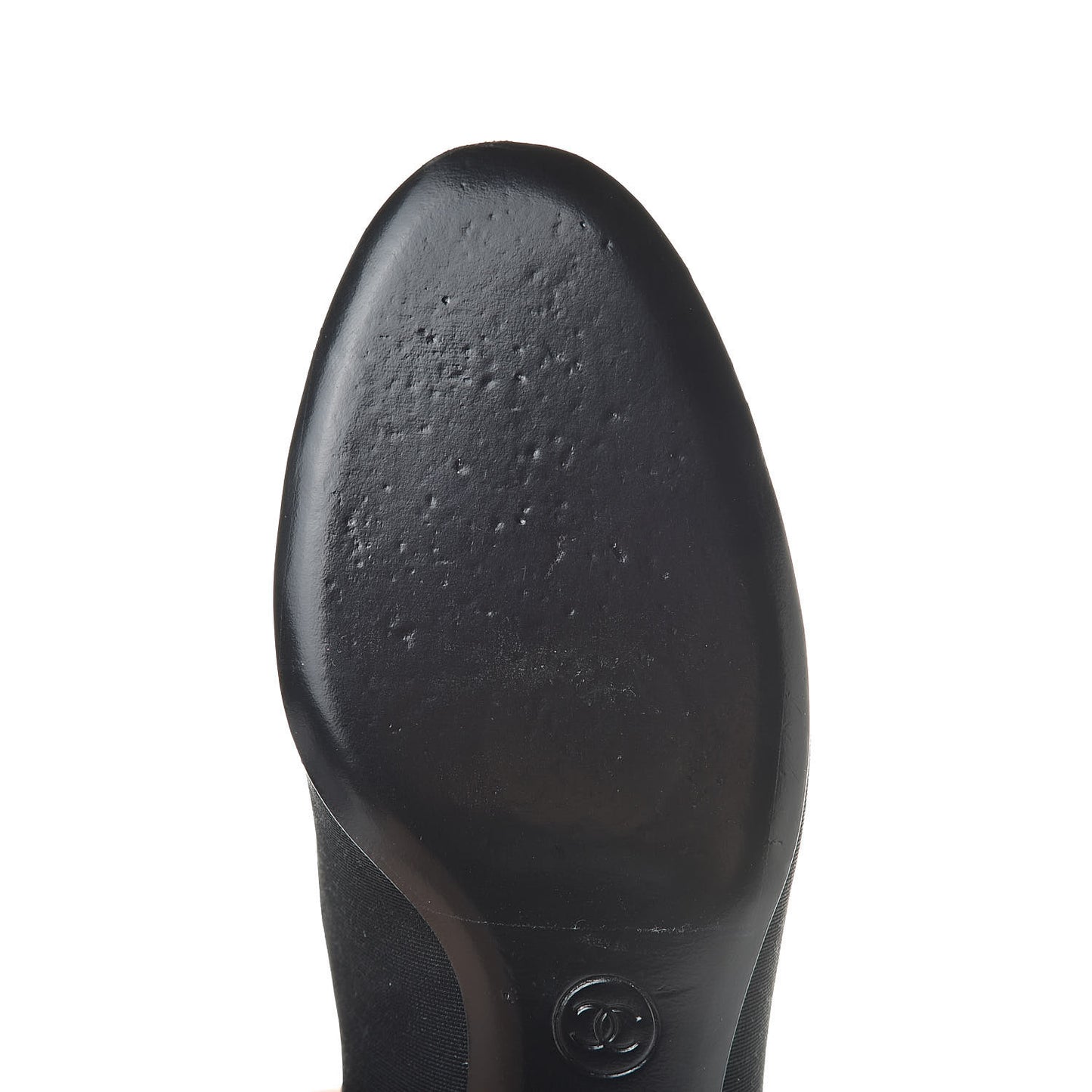 Patent Calfskin Grosgrain CC Cap Toe Pump 36.5 Black