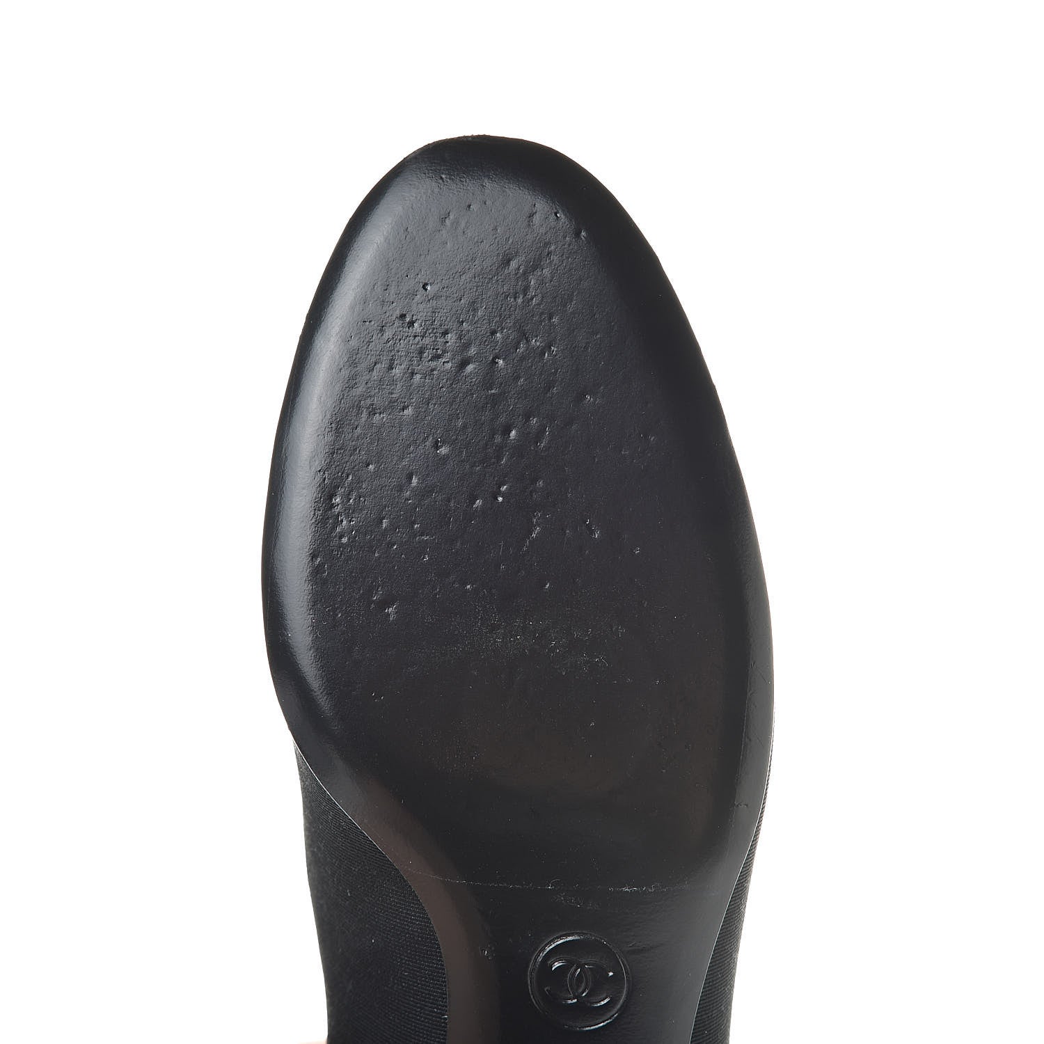 Chanel Patent Calfskin Grosgrain CC Cap Toe Pump 36.5 Black 9 of 11
