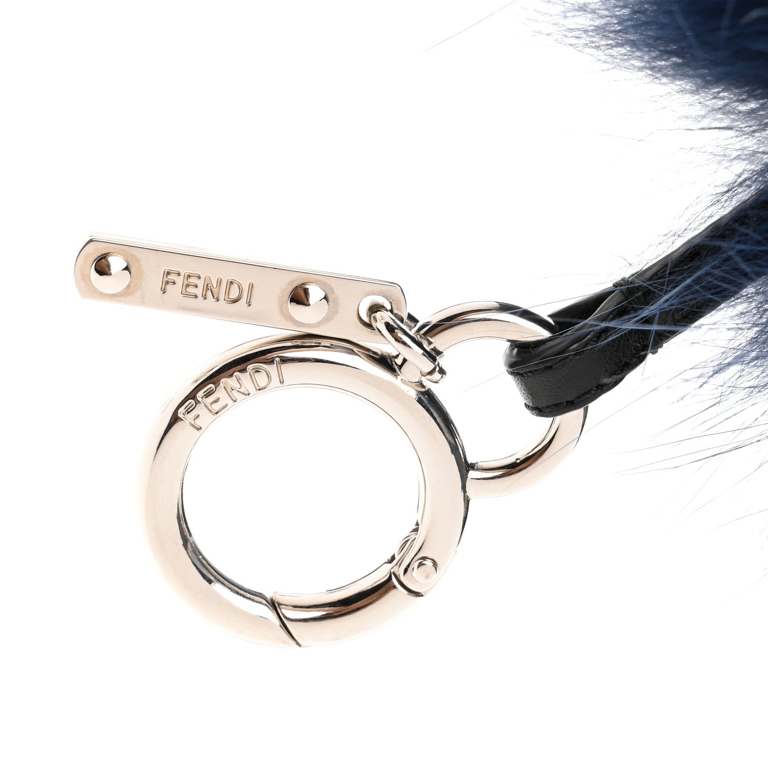 Fendi Rabbit Fox Mink Fur Freak Monster Bag Bug Charm Dark Red Navy 3 of 3