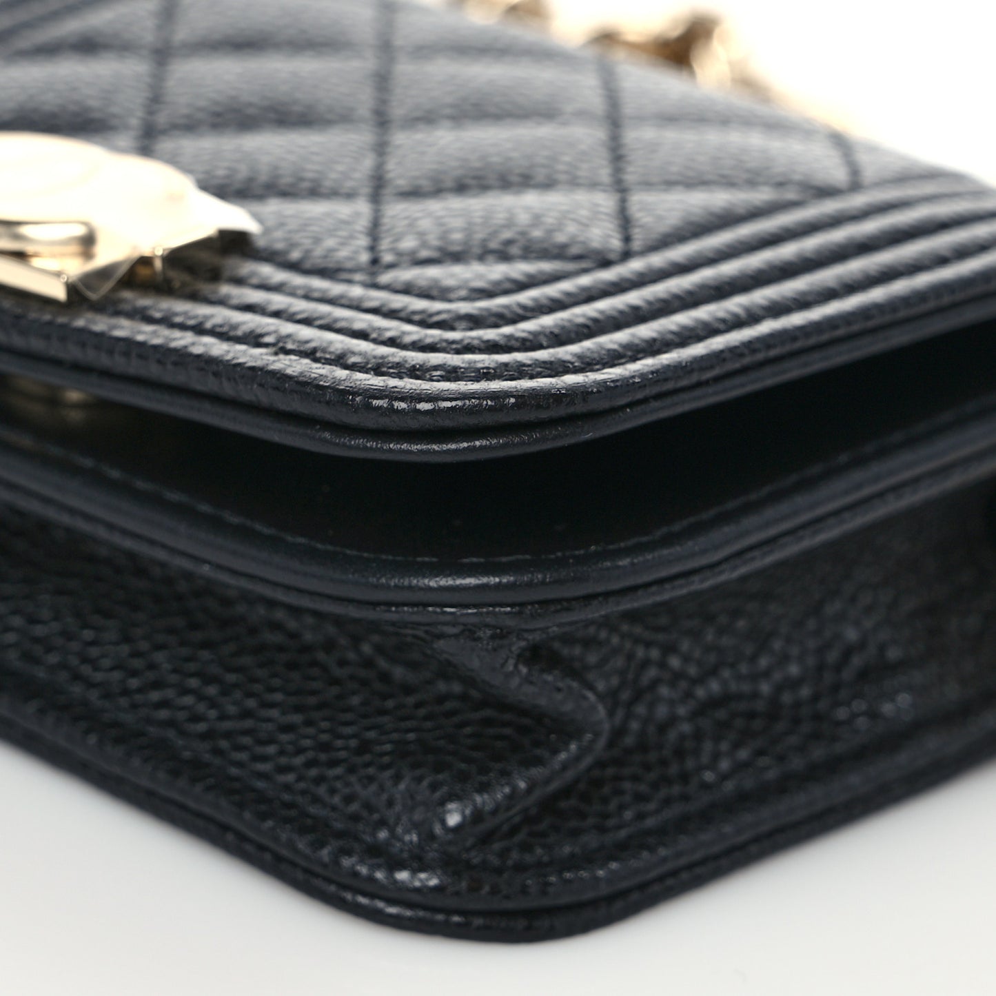 Caviar Quilted Boy Flap Waist Belt Bag Black