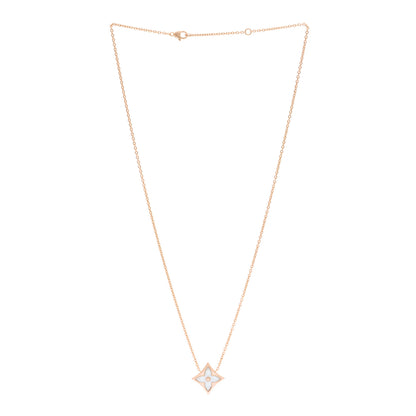 Louis Vuitton 18K Pink Gold Mother of Pearl Color Blossom Star Pendant Necklace 3 of 6