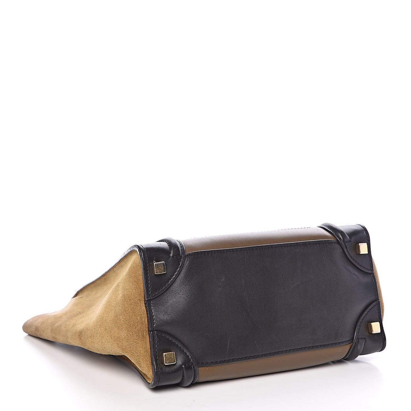 Smooth Calfskin Suede Micro Tri-Color Luggage Almond