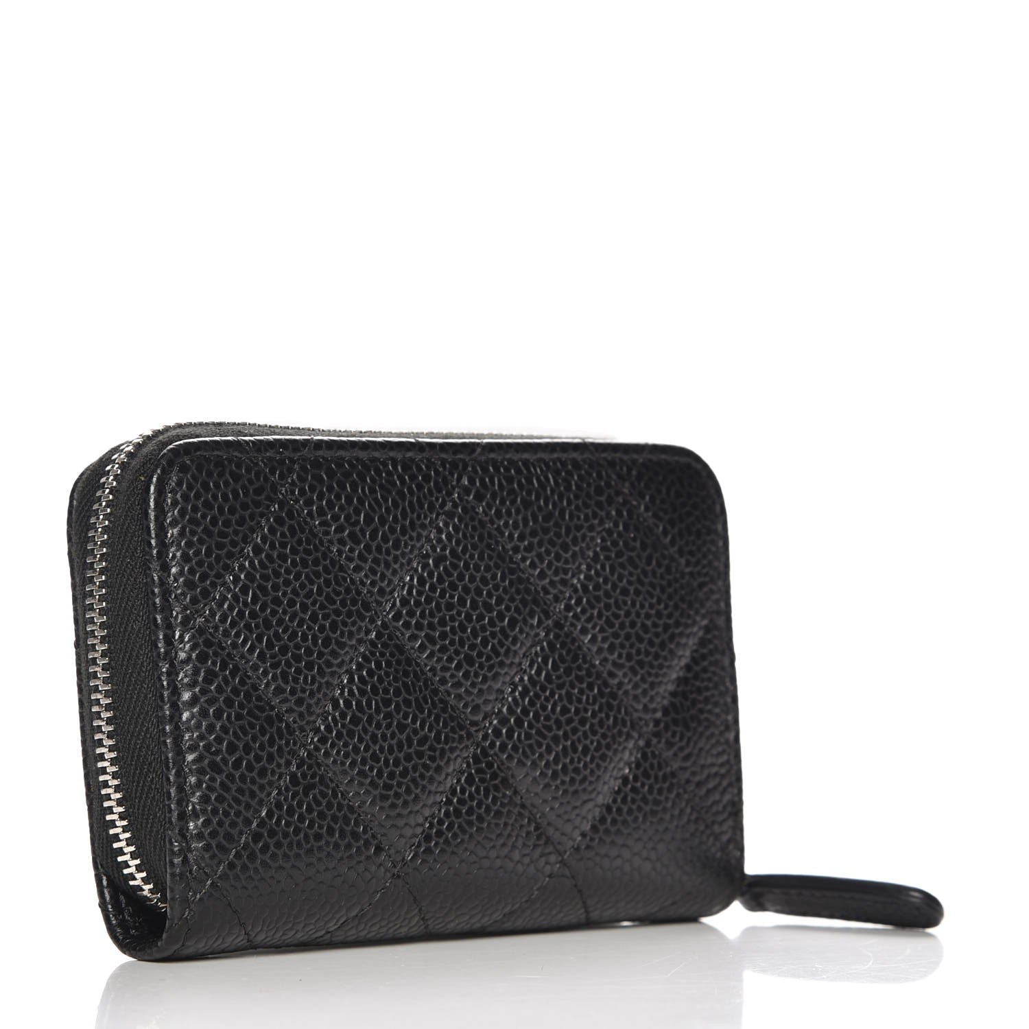 Chanel Caviar Quilted Zip Coin Purse Black 3 of 8