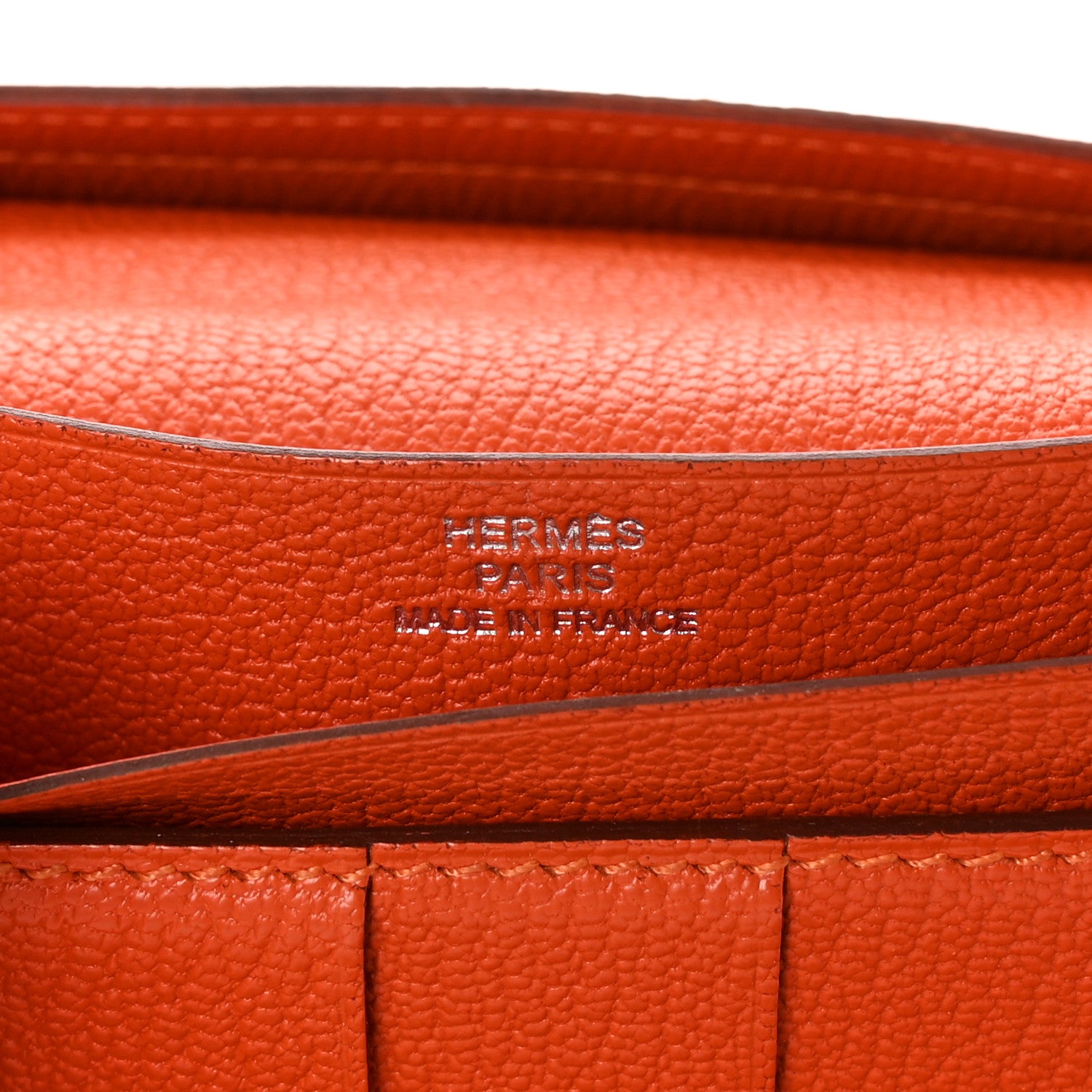 Hermes Chevre Mysore Bearn Gusset Wallet Orange 6 of 7