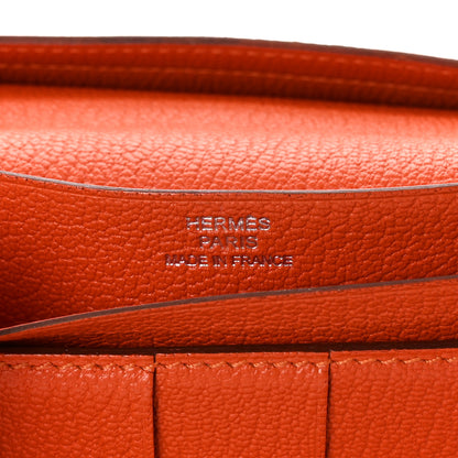 Hermes Chevre Mysore Bearn Gusset Wallet Orange 6 of 7