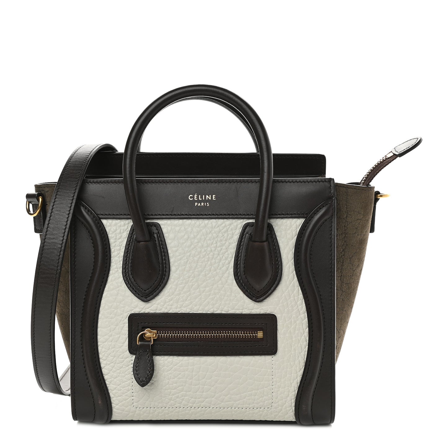 Bullhide Calfskin Nano Tri-Color Luggage White