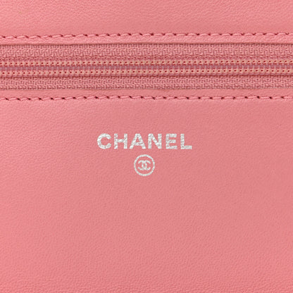 Chanel Lambskin Quilted Wallet On Chain WOC Pink 6 of 12