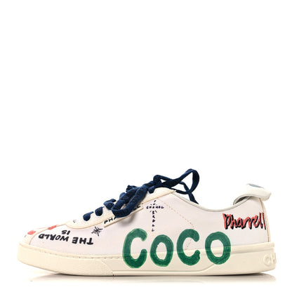 Chanel x Pharrell Williams Canvas Womens Sneakers 38 White Multicolor 1 of 8