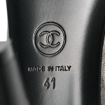 Chanel Lambskin Patent Cap Toe Pearl Pumps 41 Black 7 of 9