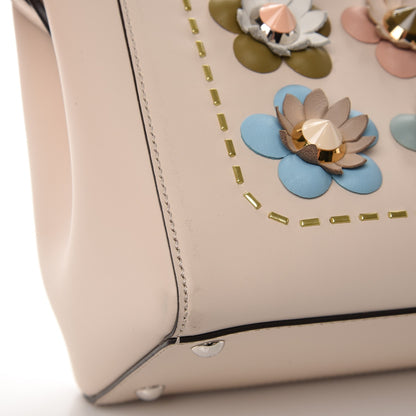 Fendi Vitello Baltico Flowerland Studded Dotcom Satchel Camelia Multicolor 9 of 12