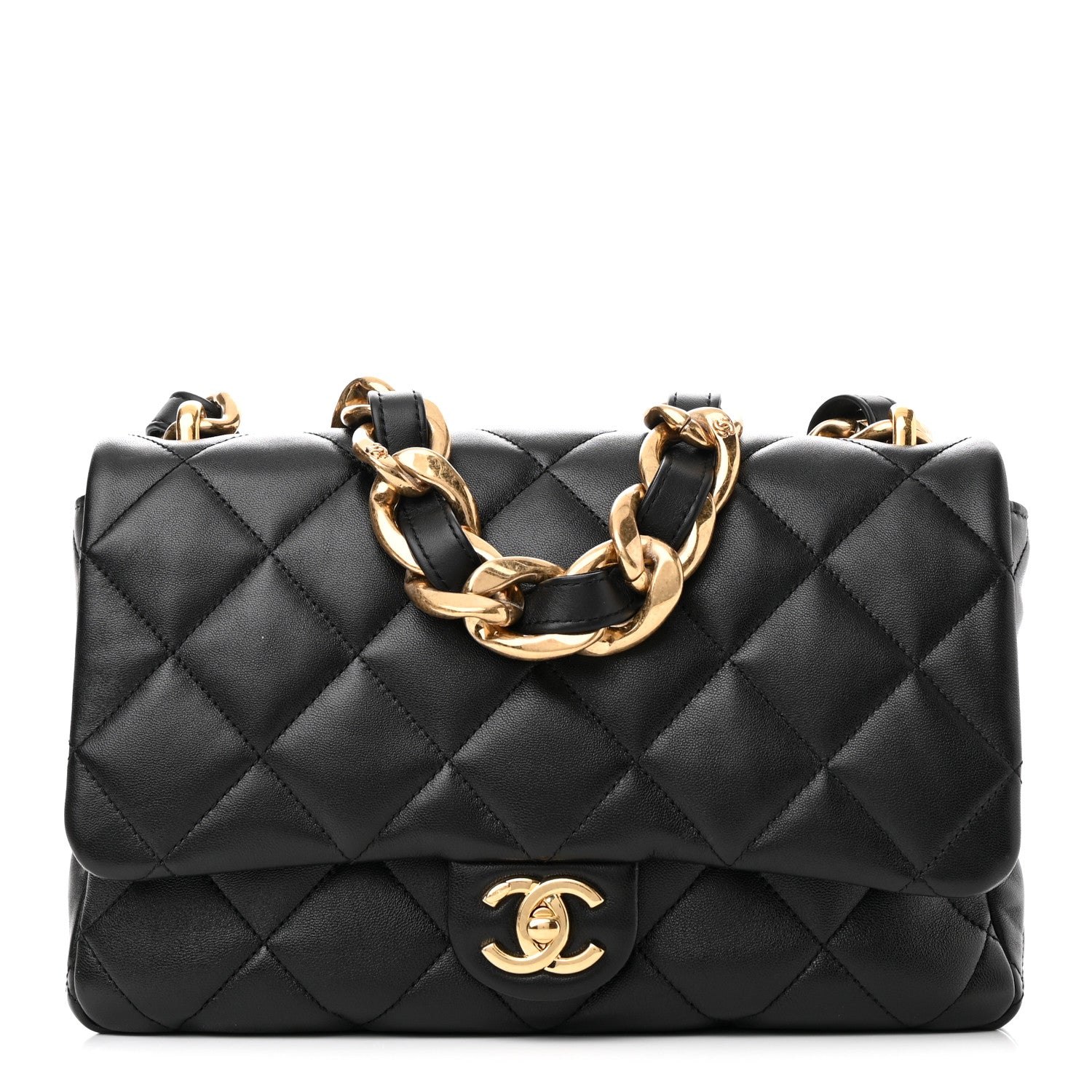 Chanel Lambskin Quilted Large CC Funky Town Flap Black 1 of 11