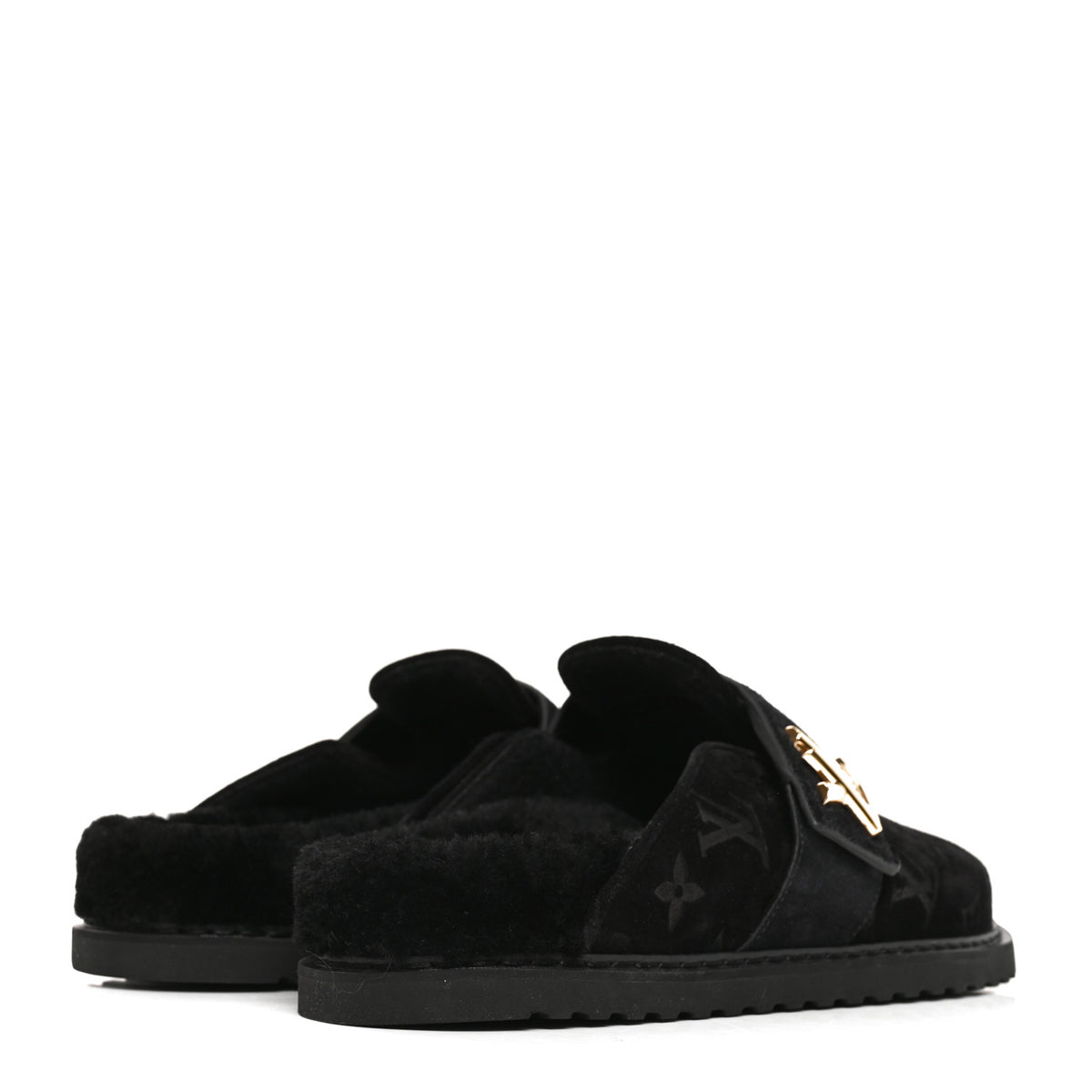 Louis Vuitton Suede Shearling Cosy Comfort Clog 40 Black 5 of 7