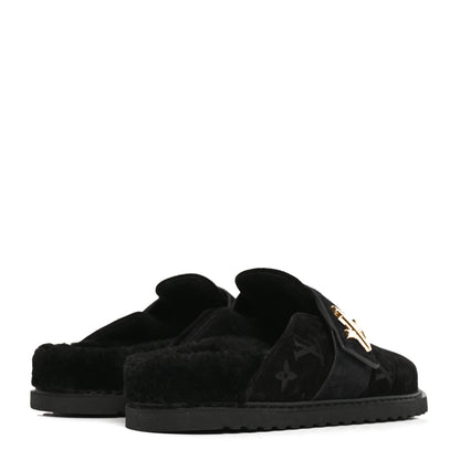 Louis Vuitton Suede Shearling Cosy Comfort Clog 40 Black 5 of 7