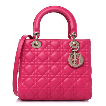 Christian Dior Lambskin Cannage Medium Lady Dior Fuchsia 1 of 14