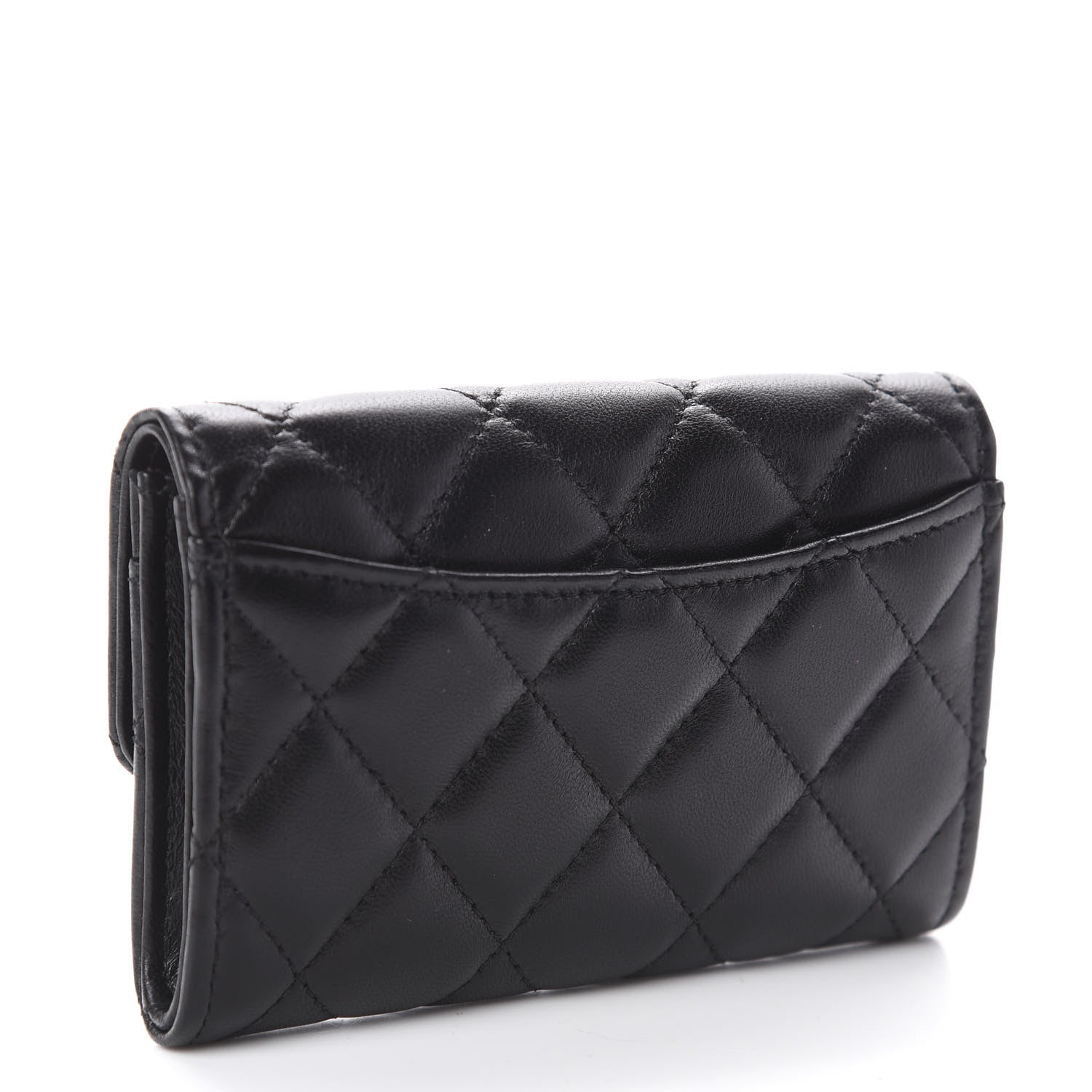 Chanel Lambskin Quilted Flap Card Holder Black 2 of 7