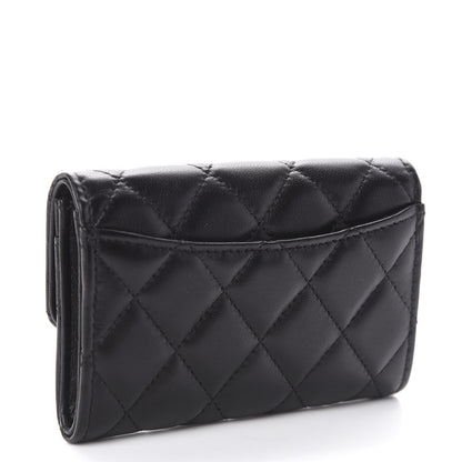 Chanel Lambskin Quilted Flap Card Holder Black 2 of 7