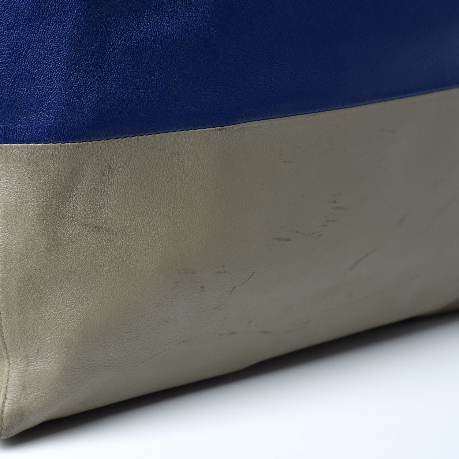 Celine Lambskin Horizontal Bi-Color Cabas Blue 13 of 14