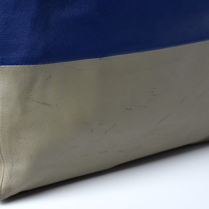 Celine Lambskin Horizontal Bi-Color Cabas Blue 13 of 14